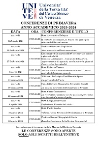Scarica la locandina delle Conferenze di Primavera 2023-2024 in PDF